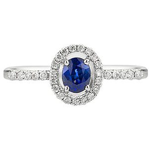 18ct White Gold Sapphire and Diamond Cluster Ring Ra00103