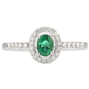 White Gold Emerald Ring Ra00104