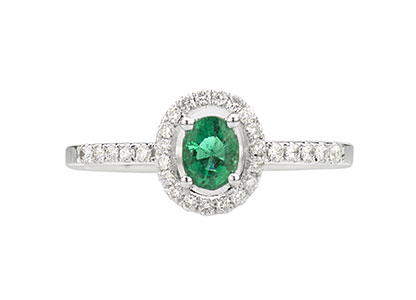 White Gold Emerald Ring Ra00104