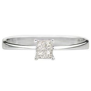 18ct White Gold Princess Cut Diamond Ring Ra00112