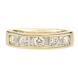18ct Yellow Gold 1.00ct Channel Set Diamond Half Eternity Ring Ra00136