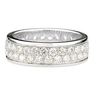 18ct White Gold & Diamond Band Ring Ra00334
