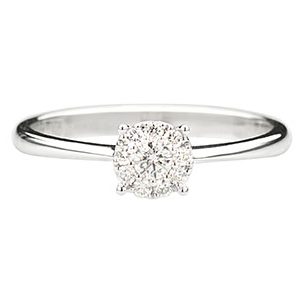 18ct White Gold Round Diamond Cluster Ring Ra00466