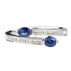 White Gold Cocktail Ring with Sapphire & Diamond Ra00531