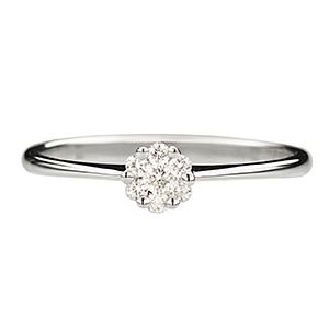 18ct White Gold Diamond Cluster Ring Ra00542