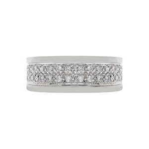 9ct White Gold Pave Set Diamond Ring Rg00016
