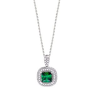 Real Silver Cubic Zirconia Pendant & Chain Pcs00046