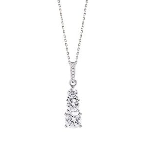 Real Silver Cubic Zirconia Pendant & Chain Pcs00040