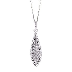 Real Silver Cubic Zirconia Pendant & Chain Pcs00042