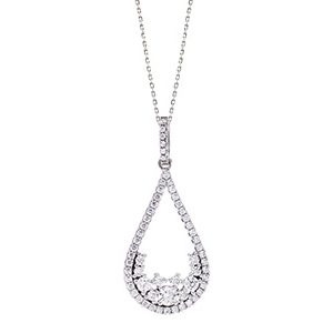 Real Silver Cubic Zirconia Pendant & Chain Pcs00043