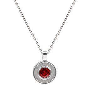 Real Silver & Mozambique Garnet Pendant & Chain Pcs00015