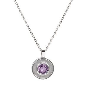Real Silver Amethyst Pendant & Chain Pcs00016