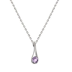 Real Silver & Amethyst Pendant & Chain Pcs00019
