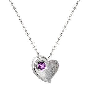 Real Silver Amethyst Pendant & Chain Pcs00002