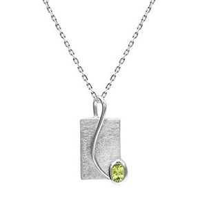 Real Silver & Peridot Pendant & Chain Pcs00022