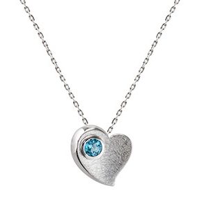 Real Silver Blue Topaz Pendant & Chain Pcs00003