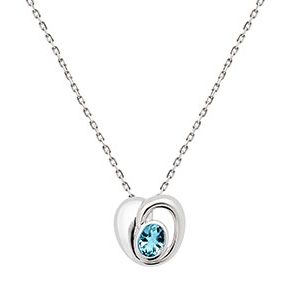 Real Silver Blue Topaz Pendant & Chain Pcs00032