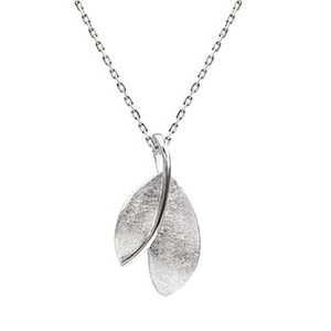 Real Silver Leaf Pendant & Chain Pcs00005