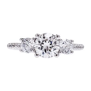 Real Silver & Cubic Zirconia Three Stone Ring Rs00003