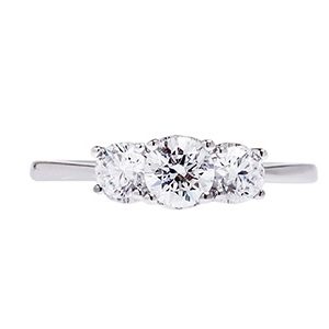 Real Silver Three Stone Cubic Zirconia Dress Ring Rs00002