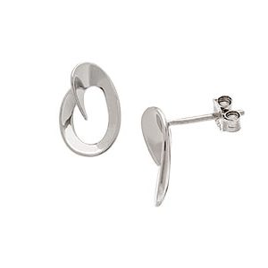Real Silver Plain Stud Earrings Ess00020