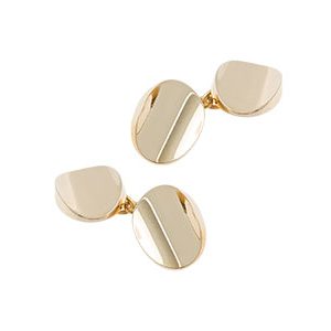 Concave 9ct Gold Oval Chain Cufflinks Cckn00016