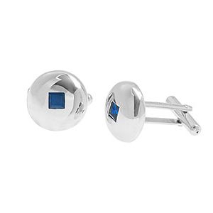 White Gold Sapphire Cufflinks Ckn00017