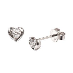 Diamond Heart Shaped Earrings Esa00003