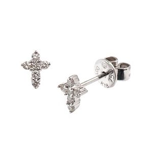 Real Diamond Cross Stud Earrings Esa00081