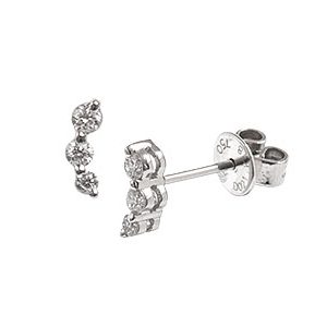 18ct White Gold Trilogy Diamond Stud Earrings Esa00082