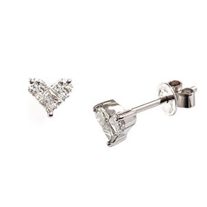 Real Diamond Heart Stud Earrings Esa00015
