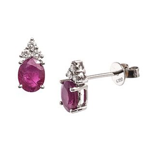 Oval Ruby Earrings 10mm X 5mm Esa00043