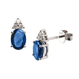 Sapphire Earrings 18ct White Gold Esa00041