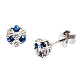 Diamond & Sapphire Stud Earrings Esa00089