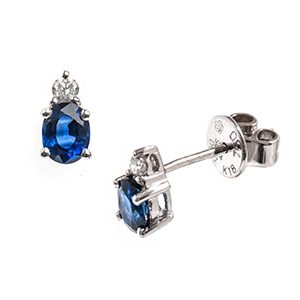 White Gold Sapphire Earrings 18ct Esa00083