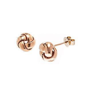 Rose Gold Knot Stud Earrings – 9mm Esp00007