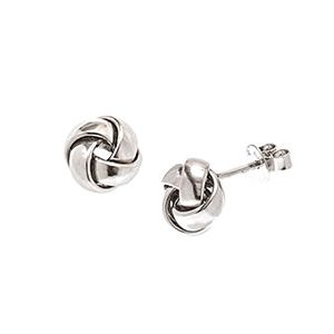 White Gold 8mm Knot Stud Earrings Esp00002