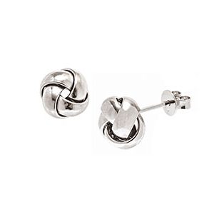 9mm White Gold Knot Stud Earrings Esp00006