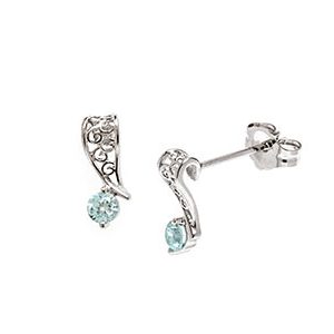 Caerphilly Blue Cz Stud-Earrings Es00199