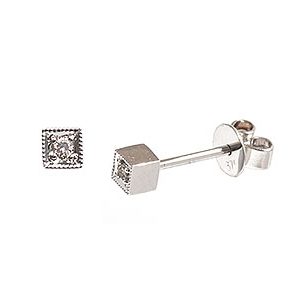 Diamond Cube Stud Earrings Es00212