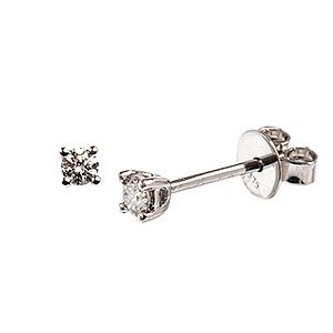 9ct White Gold & Single 0.15ct Diamond Stud Earring Es00382