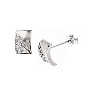 9ct White Gold Diamond Stud Earrings Es00494