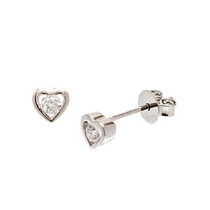 Diamond Heart Earring Studs Es00496