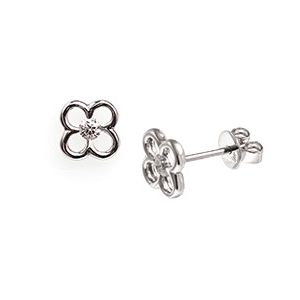9ct White Gold & .15ct Single Diamond Stud Earrings Es00518