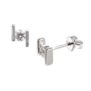 9ct White Gold & .30ct Single Diamond Stud Earrings Es00514