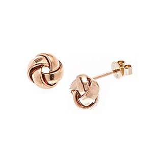 9ct Rose Gold Knot Stud Earrings – 8mm Esp00003