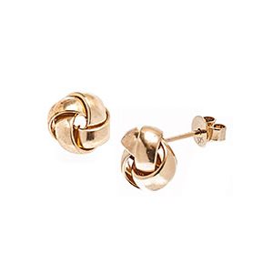 9ct Gold Knot Stud Earrings – 9mm Esp00005