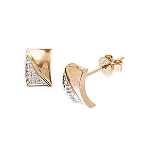9ct Yellow Gold Diamond Stud Earrings Es00495