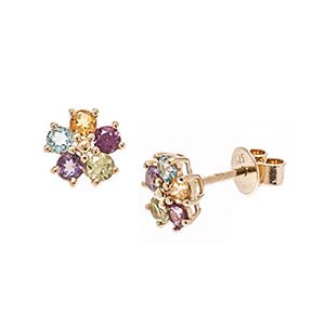 Multi Colour Cluster Stud-Earrings Es00198