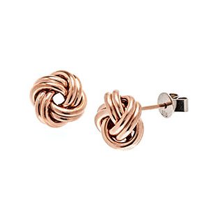 Rose Gold 10mm Knot Stud Earrings Esp00013